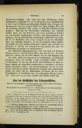 Aus der Geschichte des Lehrerurbildes : ueber die von Pädagogikern der Vergangenheit vom idealen Lehrer und Erzieher geforderten Eigenschaften ; Fortsetzung statt Schluß