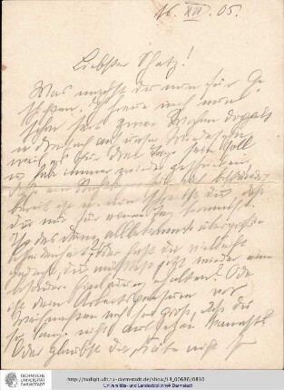 Brief vom 16.12.1905
