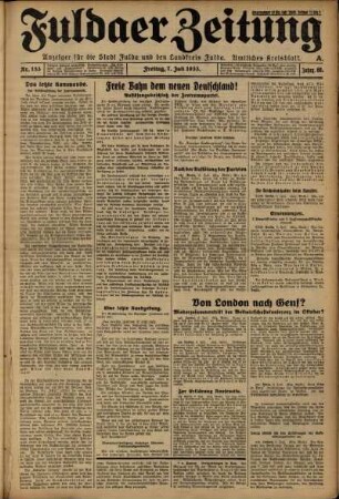 Ausgabe vom Freitag, den 07. Juli 1933.