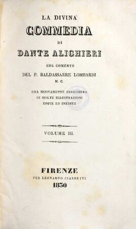 La divina commedia di Dante Alighieri, 3