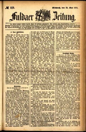 Ausgabe vom Mittwoch, den 25. Mai 1881.