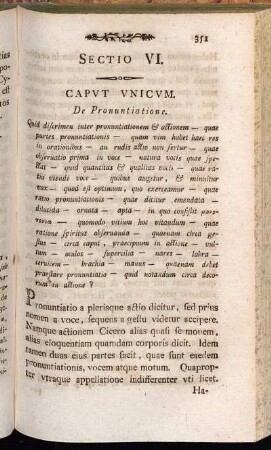 Sectio VI. [De Pronuntiatione.]