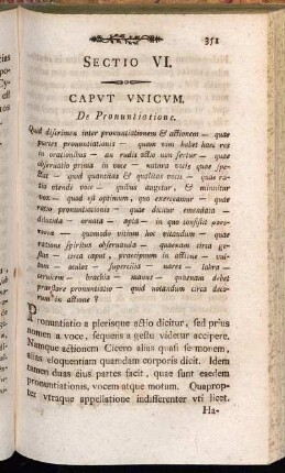 Sectio VI. [De Pronuntiatione.]
