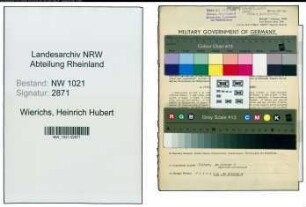 Entnazifizierung Heinrich Hubert Wierichs , geb. 06.09.1880 (Geschaeftsinhaber)