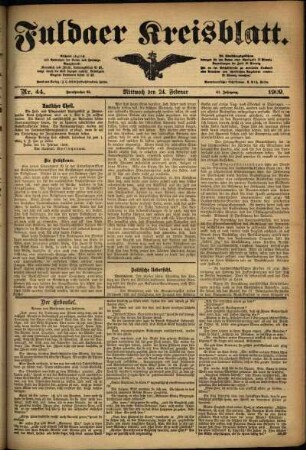 Ausgabe vom Mittwoch, den 24. Februar 1909.