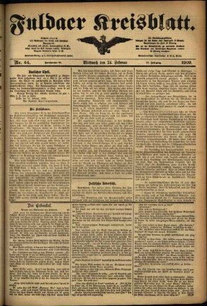 Ausgabe vom Mittwoch, den 24. Februar 1909.
