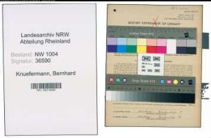 Entnazifizierung Bernhard Knuefermann , geb. 18.10.1885 (Kaufmann)