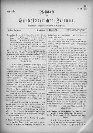 No. 19. 10. Mai 1873