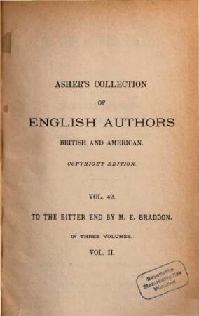 To the bitter end : a novel ; in three volumes, 2