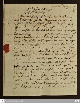 Brief von Johann Clamp an August Hermann Francke.