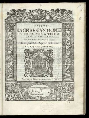 Girolamo Belli: Sacrae cantiones cum B. V. cantico denis vocibus. Basso