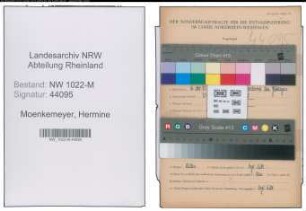 Entnazifizierung Hermine Moenkemeyer , geb. 16.10.1892 ()