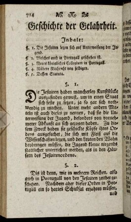Geschichte der Gelahrheit.