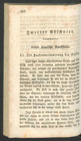 Zweiter Abschnitt. Leichte chemische Kunststuecke.