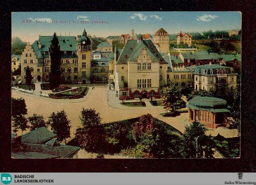 Jena. Carl Zeiß Platz mit Abbe Denkmal