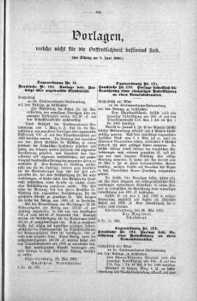 Vorlagen welche nicht für die Oeffentlichkeit bestimmt sind., 08. Juni 1900