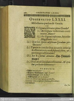 Observatio LXXXI. Miscellanea quaedam de Gerada