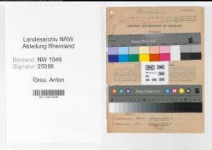 Entnazifizierung Anton Grau , geb. 10.11.1901 (Zollsekretaer)