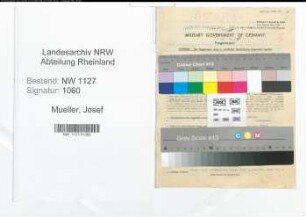 Entnazifizierung Josef Mueller , geb. 30.07.1901 (Weinhaendler)