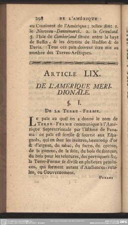 Article LIX. De L'Amerique Meridionale