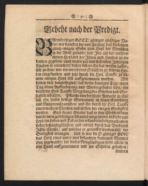 Gebeht nach der Predigt.