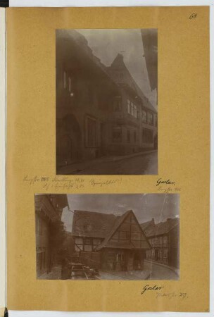 Wohnhaus Burgstraße, Goslar. Wohnhaus Peterstraße, Goslar: Ansichten (aus: Skizzen- und Fotoalbum 17)