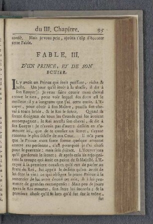 Fable. III. D'un prince, et de son ecuter.
