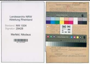Entnazifizierung Nikolaus Merfeld , geb. 08.03.1920 (Postfacharbeiter)