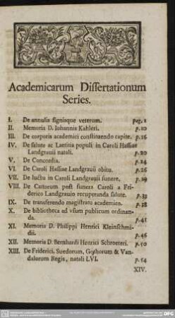 Academicarum Dissertationum Series