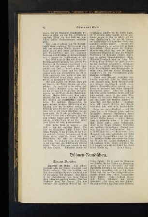 Bühnen-Rundschau.