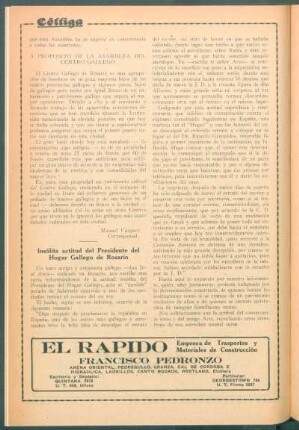 Insólita actitud del Presidente del Hogar Gallego de Rosario