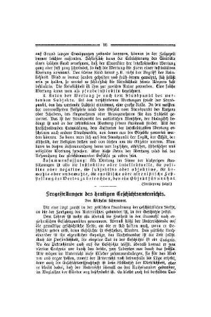 Fragestellungen des heutigen Geschichtsunterrichts