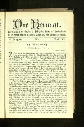Das Schloß Gottorp. I.