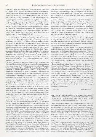 768-770 [Rezension] Oser, Fritz, Wieviel Religion braucht der Mensch?
