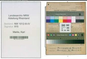 Entnazifizierung Karl Marks , geb. 28.05.1895 (Arbeiter)