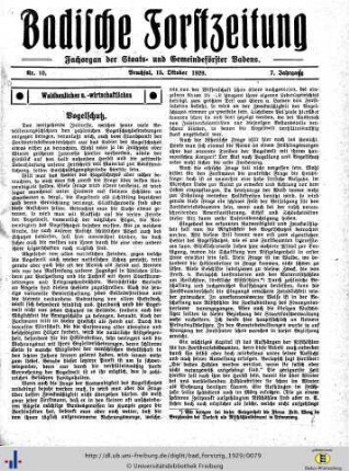 Nr. 10, 15. Oktober 1929