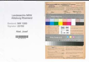 Entnazifizierung Josef Abel, geb. 29.09.1895 (Portier)