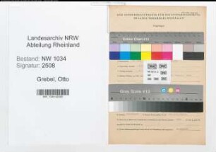 Entnazifizierung Otto Grebel , geb. 13.07.1876 (Oberst)