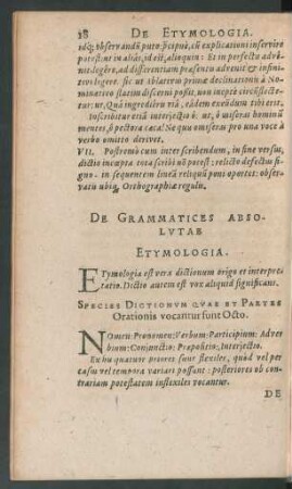 De Grammatices Absolutae Etymologia.