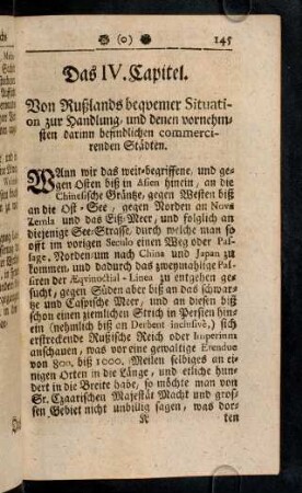 145-179, Das IV. Capitel. Von Rußlands commercirenden Städten.
