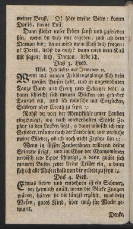Das 3. Lied. Mel. Jch liebte nur Jsmenen [et]c.