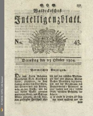 No. 43. Dienstag den 23 Oktober 1804