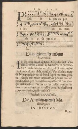 Die Annunciationis Mariae virginis.