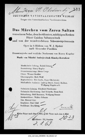 Das Märchen vom Zaren Saltan [...]