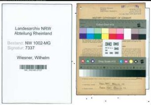 Entnazifizierung Wilhelm Wiesner , geb. 30.05.1903 (Gaertner)