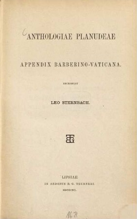 Anthologiae Planudeae appendix Barberino-Vaticana