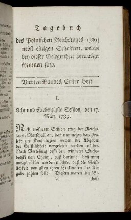Vierten Bandes, Erster Heft.