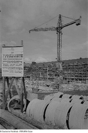 Dresden. Baustelle Barkhausen-Bau der Technischen Hochschule Dresden
