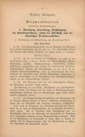 Dritter Abschnitt. Bergwerksbetrieb.