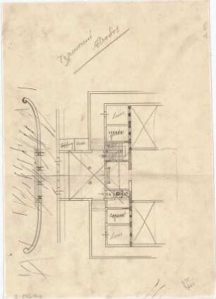 Billing, Hermann; Bochum (Nordrhein-Westfalen); Hotel Bochum - Empfang, Kasse, Garderobe (Teilgrundriss)